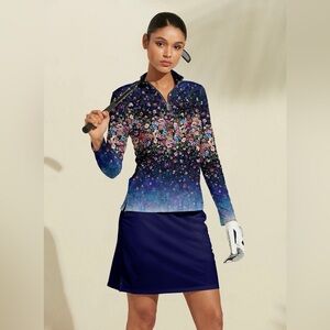 ACEGOLFS Botanical Energy Floral Golf Pullover UPF 50+ NWT L